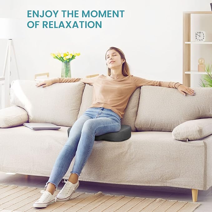 Office Chair Seat Cushion, Cooling Gel Enhanced Memory Foam Cushion for Long Sitting - Back, Sciatica, Coccyx, Tailbone Pain Relief Pillow - for Office, Gaming, Car, Wheelchair - Grey, Large