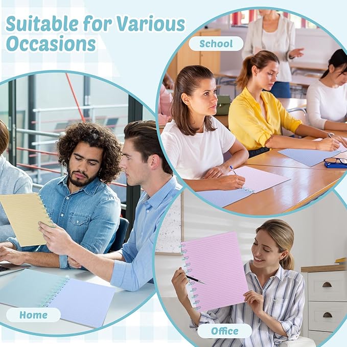 gisgfim 300 Sheets Letter Size Discbound Lined Refill Paper 8.5 x 11 Inch College Ruled Notebooks Planner Inserts 11 Disc Discbound Loose Leaf Paper Thicken for Writing School Office Supplies(Macaron)