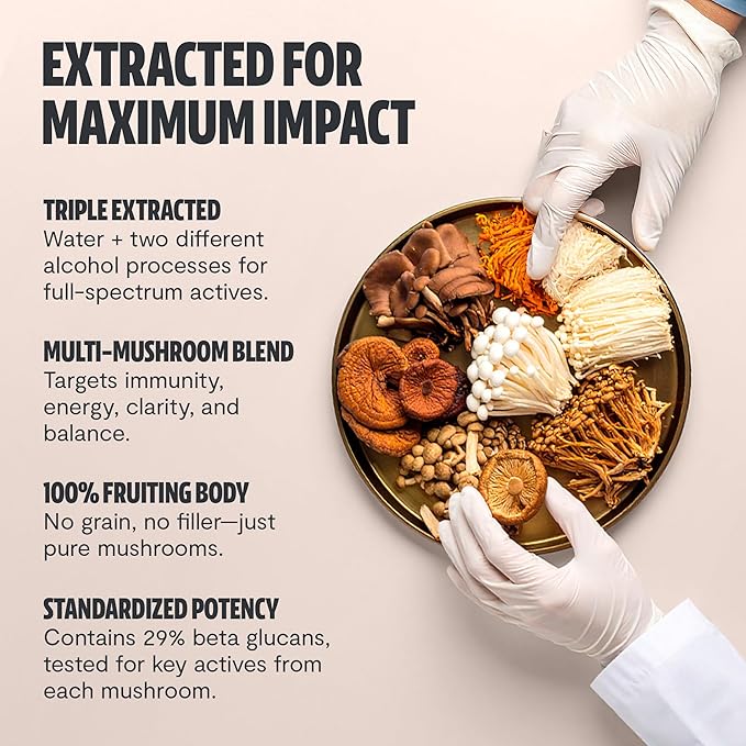 FreshCap Mushrooms Ultimate Mushroom Supplement 12,000mg - Nootropic Mushroom Complex Capsules, Organic Supplement, Brain Supplements for Memory and Focus Ayurveda (120 Capsules)