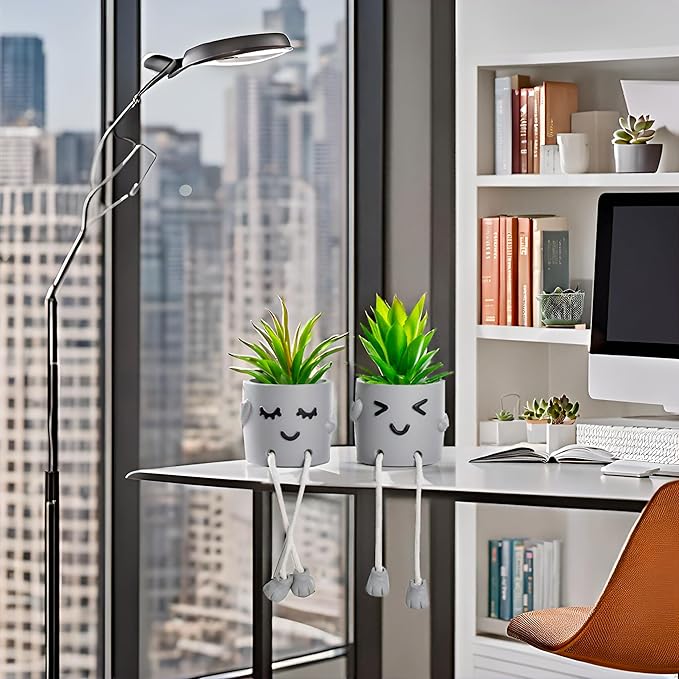 Lifelike Artificial Succulent Plants with Creative Pots, Realistic Faux Greenery for Home, Office, Bathroom, Bedroom, Kitchen, and Desk Decor, Long-Lasting Maintenance-Free DecorHome Office