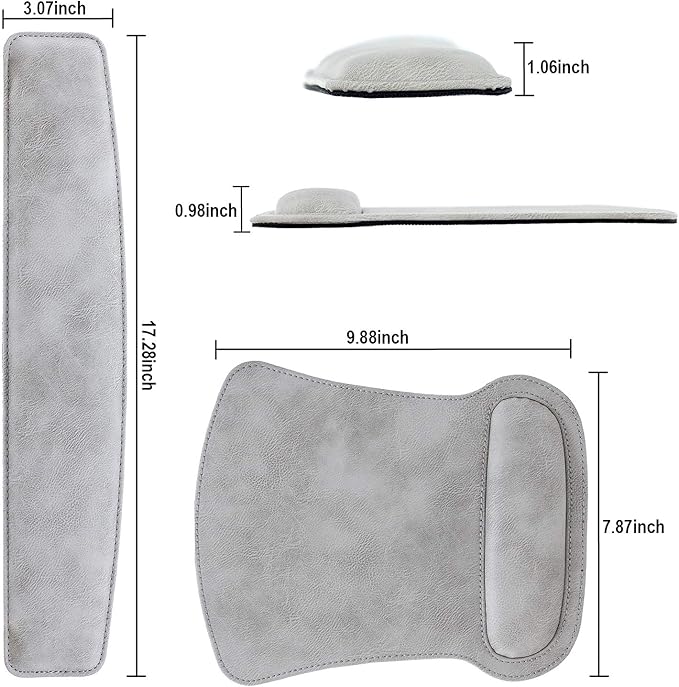 RICHEN Keyboard Wrist Rest Pad and Mouse Wrist Rest Support Mouse Pad Set,Sturdy & Comfortable & Lightweight for Easy Typing & Pain Relief-Ergonomic Support (Gray White)