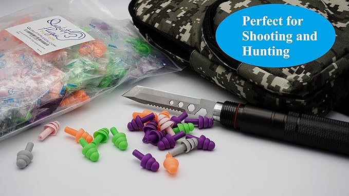 100 Pair Silicone Reusable Ear Plugs for Swimming, Sleeping, Concerts & Music - Bulk Pack of Swimmers Ear Plugs for Adults - Noise Reduction up to 25dB Swimming Ear Plugs for Men Women Ear Protection