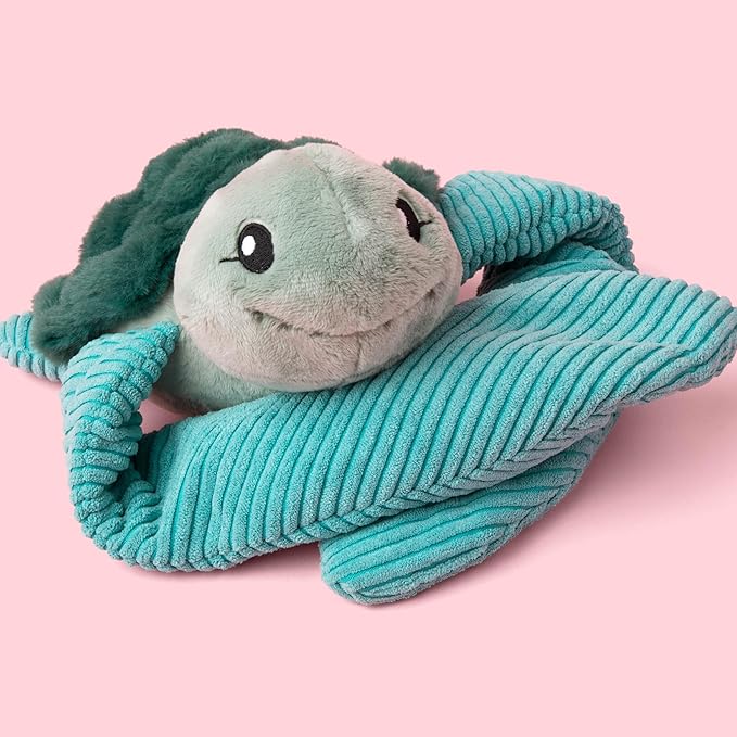 Hugarounds Sidney The Sea Turtle 2.5 lb Microwaveable & Freezable Weighted Plush Neck & Shoulder Wrap | Soothing, Comforting Hugs for Self-Care & Relaxation | Unscented for Ages 2+