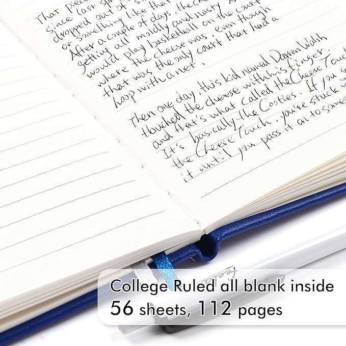 feela 3 Pack Pocket Notebook Journals with 3 Black Pens, A6 Mini Cute Small Journal Notebook Bulk Hardcover College Ruled Notepad with Pen Holder for Office School Supplies, 3.5”x 5.5”, Navy