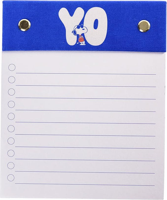 Graphique YO Snoopy Post-Bound Jotter Pad, Peanuts To-Do Notepad, Perforated Sheets, Hardcover Binding, 150 Pages, 5” x 6”