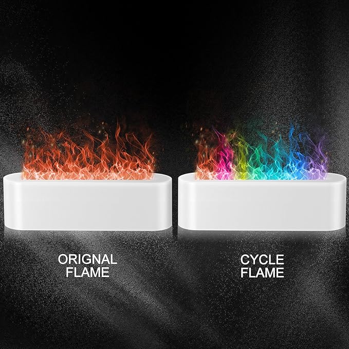 Flame Air Aroma Diffuser Humidifier, Upgraded 7 Flame Colors Aromatherapy Aroma Diffusers for Home, Bedroom, Office, Yoga, Timer & Waterless Auto Off 150ml