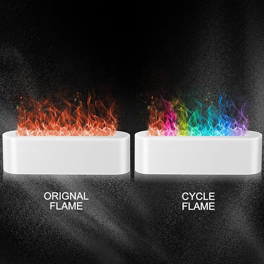 Flame Air Aroma Diffuser Humidifier, Upgraded 7 Flame Colors Aromatherapy Aroma Diffusers for Home, Bedroom, Office, Yoga, Timer & Waterless Auto Off 150ml