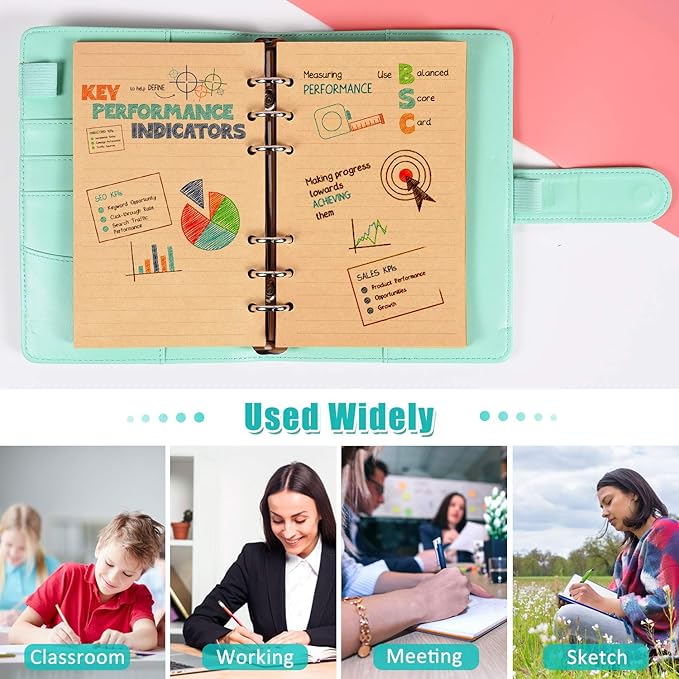 A6 Refill Paper, 320 Pages A6 Loose Leaf Paper 6 Hole Notebook Refills for 6 Ring Refillable Binder Notebook Planner Diary Journals Painting Personal Organiser-Blank Pages