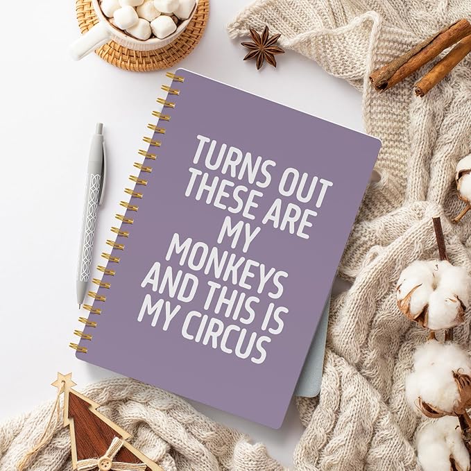 EKGJW Funny Notebooks for Work,Purple Aesthetic Journal, Funny Boss Day Gifts, Boss Gifts for Men Women, Funny Gifts for Boss, Boss Office Decor, Spiral Notebook 5.5x8.3 Inch