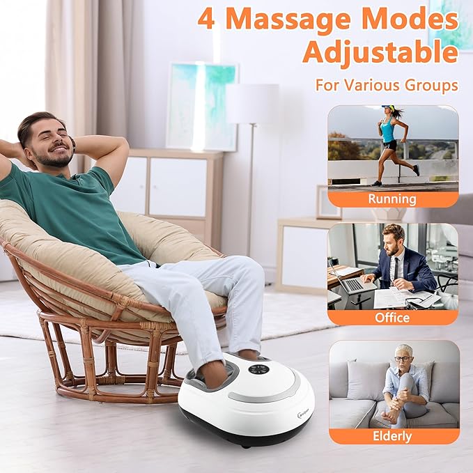 Foot Massager with Heat Shiatsu Foot Massager with Remote Deep Relief for Tired Muscles Electric Feet Massage Machine for Home and Office Gifts for Mom Dad White