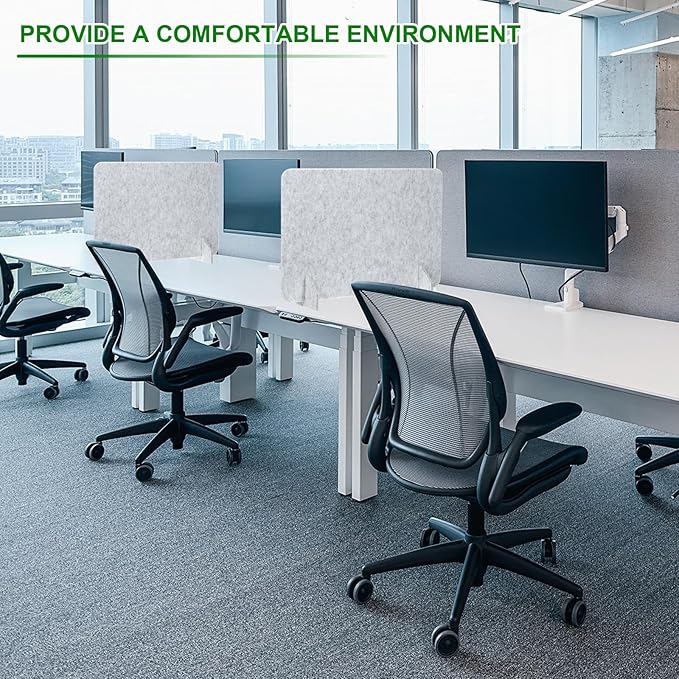 PATIKIL Desk Divider, 2 Set 24 x 16 Inch Acoustic Freestanding Desk Divider Desk Privacy Panel with 4 Pcs Support Feet for Library Office Workstation, Orange