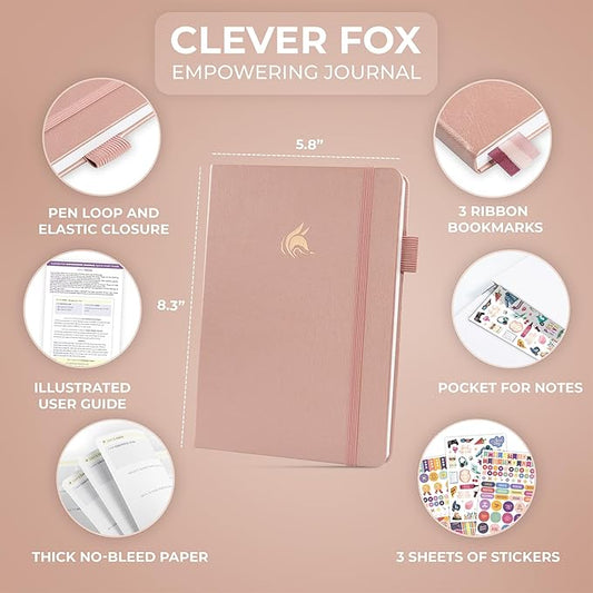 Clever Fox Empowering Journal for Teen Girls – Guided Self-Love Diary with Prompts – Gratitude & Manifestation Notebook, Teenage Gifts (Rose Gold)