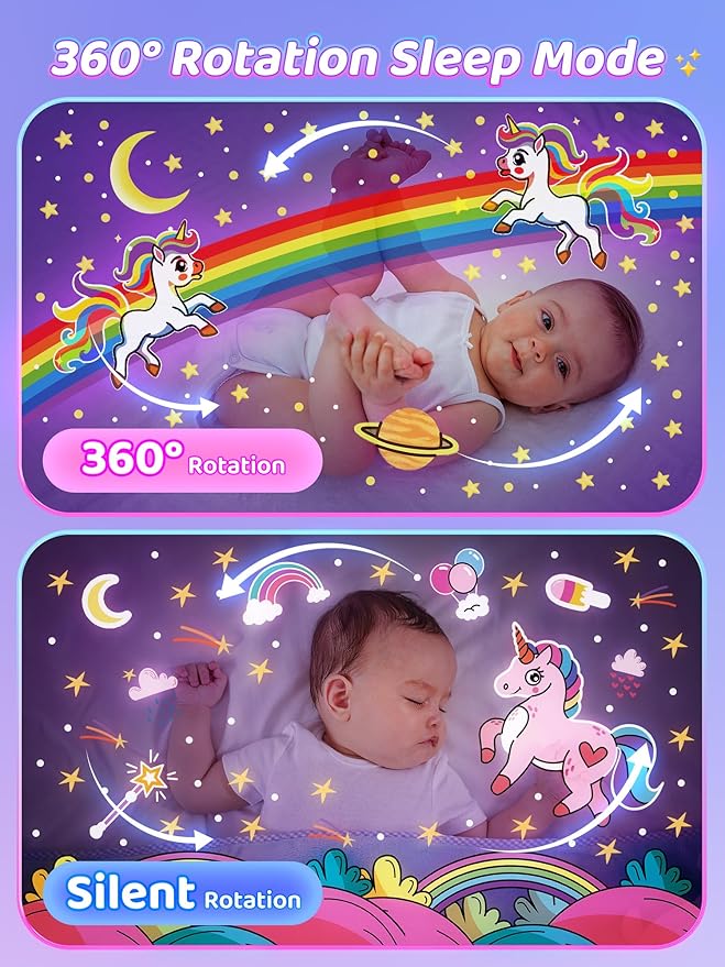Sound Machine Baby Night Light Projector, 10 White Noise | 21 Colors | 15 Films Toddler Night Light for Kids, Remote Control Baby White Noise Machine, Unicorn Toys for Girls