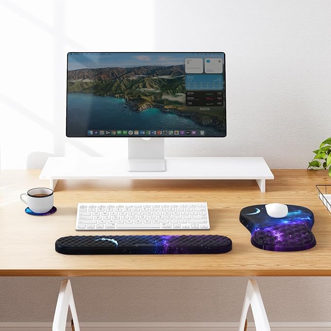 HAOCOO 3Pcs Ergonomic Mouse Pad with Wrist Rest, Keyboard Wrist Rest,Keyboard and Mousepad Set, Computer Mouse Pad and Keyboard Wrist Rest with Massage,Carpal Tunnel Mousepad for Office