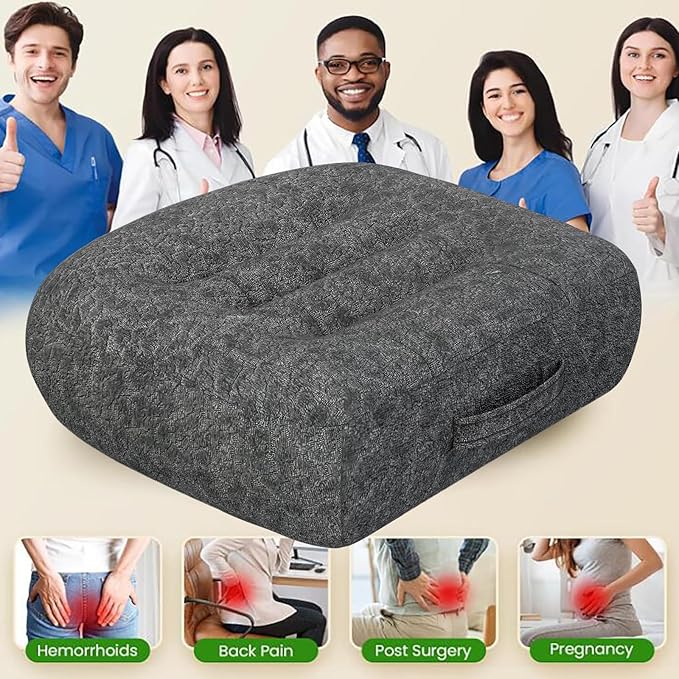 Super Thicken Car Seat Cushion for Adults/Office Chair Cushions/Butt Pillow for Car Long Sitting,Portable Car Seat Pad Fatigue Relief Suitable for Trucks,Cars,Office Chairs,Wheelchairs（Dark gray）