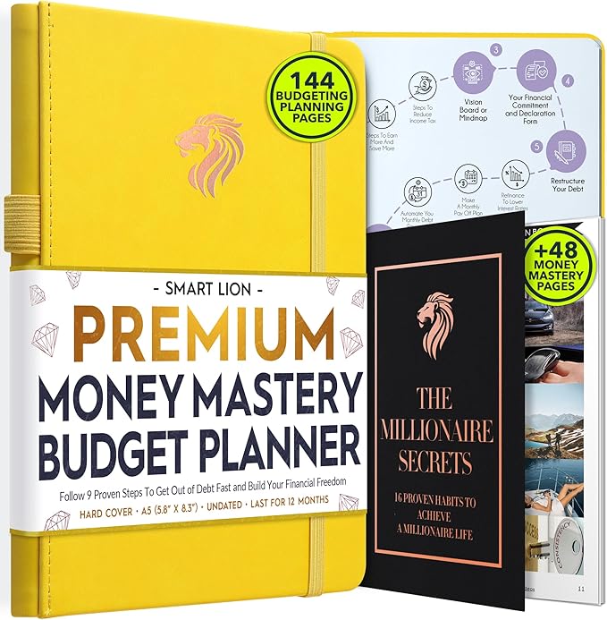 Financial Planner - Monthly Budget Planner & Monthly Bill Organizer | A 12-Month Journey to Financial Freedom | Bill Payment Tracker Organizer, Debt, Expense Tracker & Money Saving with Pockets