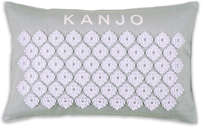 Kanjo Aroma Mint Acupressure Pillow - 100% Cotton Linen with Natural Cork Filling - Aromatherapy Pillow for Back Pain and Neck Pain Relief