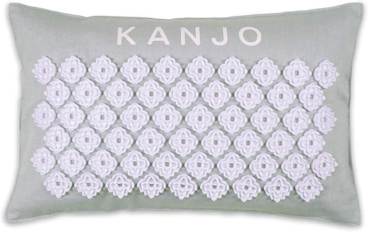 Kanjo Aroma Mint Acupressure Pillow - 100% Cotton Linen with Natural Cork Filling - Aromatherapy Pillow for Back Pain and Neck Pain Relief