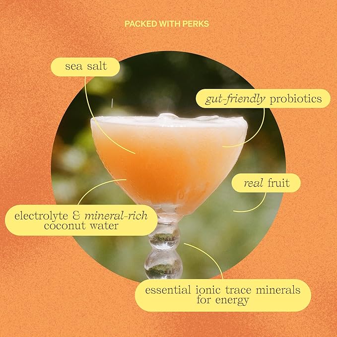 Clevr Mango Green SuperTea, 18 Servings, Hydration Organic Green Tea Blend with Coconut Water, Lemon Juice, 30mg Caffeine, 1 Billion Probiotics for Gut Health, Sea Salt, Trace Minerals, 5.08 oz