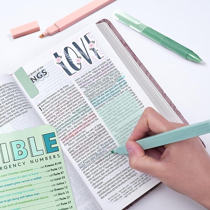 XKDOUS Bible Study Supplies Journaling Kit for Women, Bible Study Kit, Bible Study Tools with Prayer Journal Pencil Case Bible Accessories, Christian Gifts for Women, Green