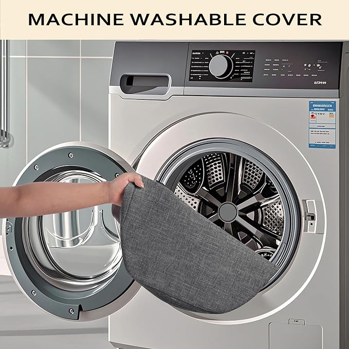 ELFJOY Chair Cushions for Dining Chairs Non Slip Chair Pads Set of 4 Seat Cushions with Ties Indoor 16.7" x 16" Darkgrey