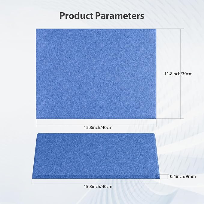 12 Pack Acoustic Panels Self Adhesive Sound Proof Foam, High Density Sound Acoustic Panel, 16X12X0.4 Inch 4:3 Rectangle Panels in Home, Office, Reccording Room, Studio,and more(Sky Blue)