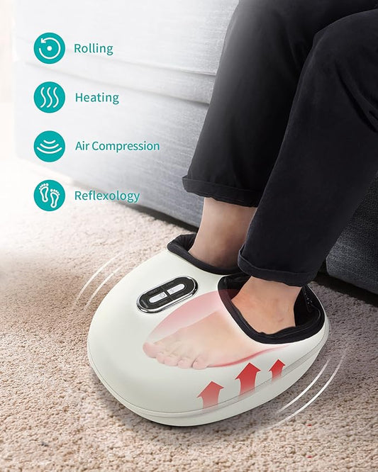 Nekteck Shiatsu Foot Massager Machine with Soothing Heat, FSA Eligible Air Compression Deep Kneading Therapy, HSA Massage Tools Improve Blood Circulation Foot Wellness, Relax for Home or Office Use