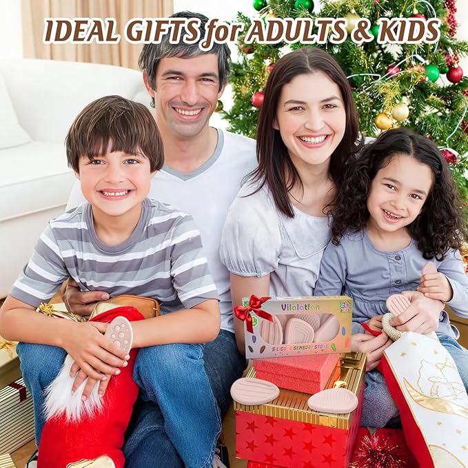 Fidget Toys Sensory Stones for Kids and Adults,6 PCS Texture Worry Stone for Anxiety Autism Teen Calm Down & ADHD Stress Relief,Quiet Fidgets for Classroom Small Prizes Gifts for Travel Toy