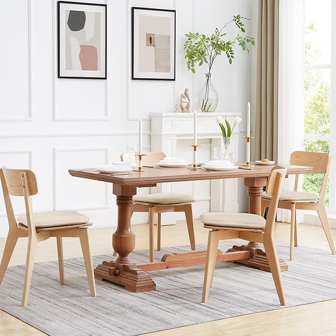 Sweet Home Collection Cushion Memory Foam Chair Pads Honeycomb Nonslip Back Seat Cover 16" x 16" 6 Pack Linen, Beige