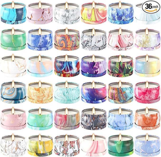 36 Packs Scented Candles Gift Set, Fragrances Candle for Women, 2.5 OZ Portable Jar Candle for for Spa, Yoga, Bath, Aromatherapy, Stress Relief
