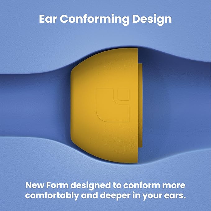 Foam Masters Ultra-Premium Memory Foam Ear Tips for AirPods Pro 1st & 2nd Gen | 3 Pairs | New Ver. | Secure Fit | Super Comfort | Better Noise Cancel | Replacement Buds (Large, Orange)