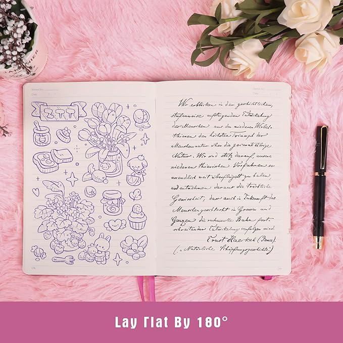 TIEFOSSI Lined Journal Notebook for Women Men, Leather Journal with Pen, A5 Evil Eye Hardcover Notebook for Work, Journaling, Travel & School, 100 GSM Thick Paper, 320 Numbered Pages, 6.2 x 8.3 in