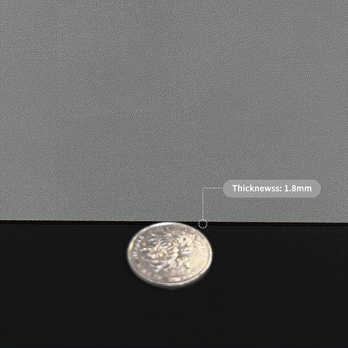 Leather Desk Mat,1.8mm Thick,16x60 Inch Desk Cover,Desk Protector Mat,Dresser Cover Top,XL Desk Mat,Table Top Protector,Dresser Protector Top,Desk Cover Protector(Black+Gray,16x60)