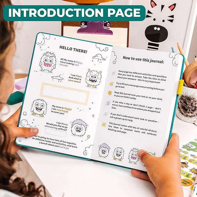 Clever Fox Kids’ Journal – Daily Feelings & Gratitude Notebook for 8+ Children – Child’s Planner & Mood Tracker for Journaling & Writing (Turquoise)