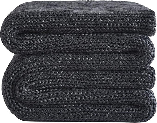 L'AGRATY Knitted Weighted Blanket - 48"x72" 15lbs Cooling Chunky Knit Heavy Blanket for Adults Braided Crochet Throw Thick Cable Yarn Knit Decorative Blanket No Beads Evenly Weighted Machine Washable