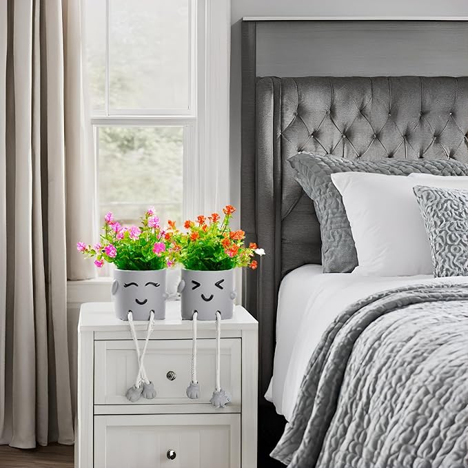 Lifelike Artificial Plants with Creative Pots, Realistic Faux Greenery for Home, Office, Bathroom, Bedroom, Kitchen, and Desk Decor, Long-Lasting Maintenance-Free DecorHome Office