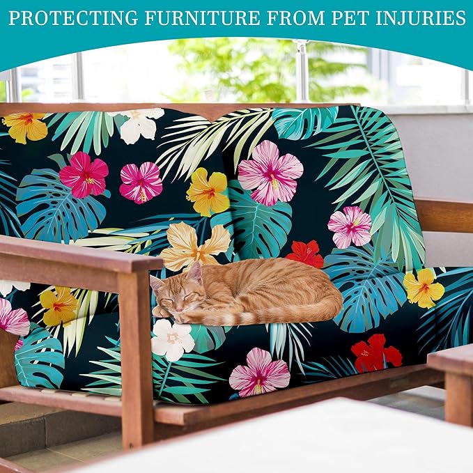 12 Pcs Stretch Patio Cushion Covers,Outdoor Couch Covers Replacement,Outdoor Couch & Sofa Slipcovers,for Patio Furniture Cushion Covers,Washable Reusable Furniture Protector (Summer Night,Cover Only)