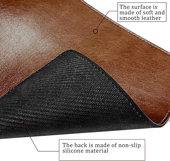 Personalized Leather Custom Mouse Pad with Wrist Rest,Customized Mouse Pads for Desk,Perfect Gift for Weddings, Anniversaries, Birthdays,and Special Occasions (A (Brown-Rectangle))