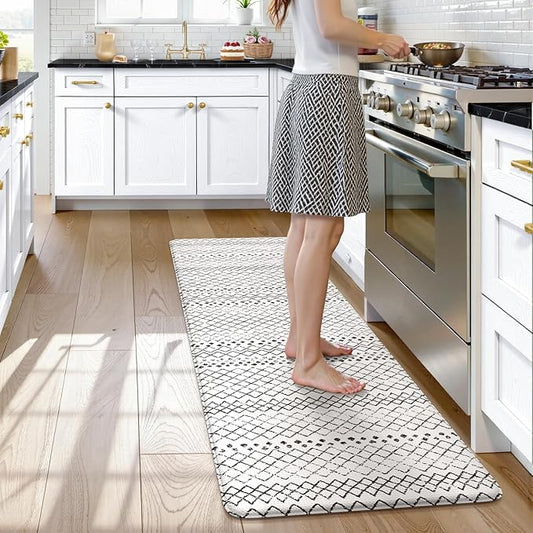 KIMODE Kitchen Mats for Floor Anti Fatigue, Geometric Kitchen Runner Rugs Non Slip, Padded Kitchen Floor Mats, Memory Foam Kitchen Mats Cushioned, Standing Desk Mat for Laundry Office Sink 24"x59"