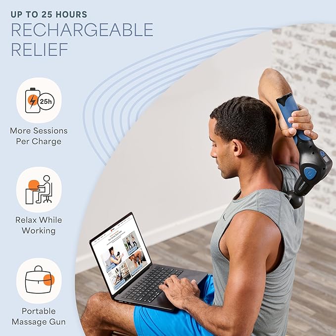 LifePro Percussion Massage Gun FSA HSA Eligible– Deep Tissue Handheld Massager for Athletes – Muscle Recovery Tool for Men & Women – Quiet, Portable with Attachment Heads & Travel Case