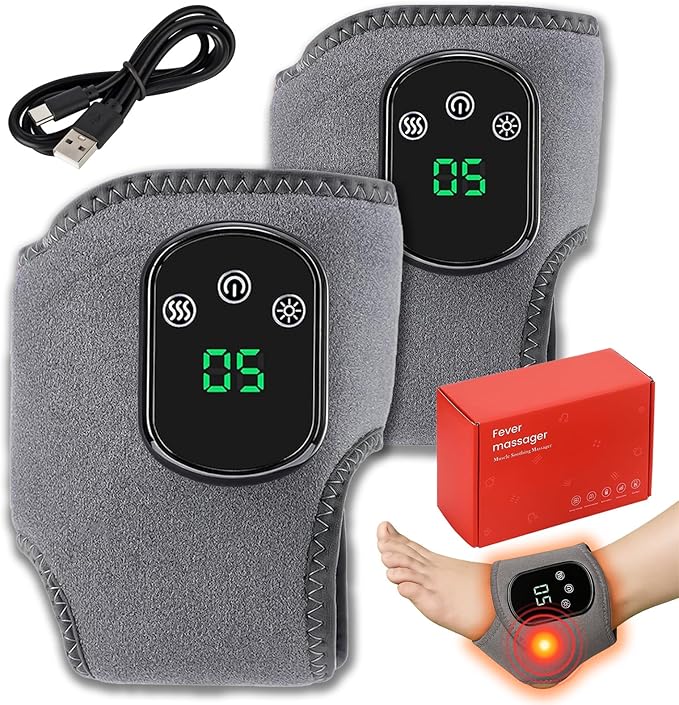 2026 Upgraded Rejuvacare Foot Massager, Foot Renew Triple Method Massager with 3 Vibration Modes & 5 Heat Levels, Ankle Massager for Circulation & Pain Relief, for Neuropathy (2PCS)