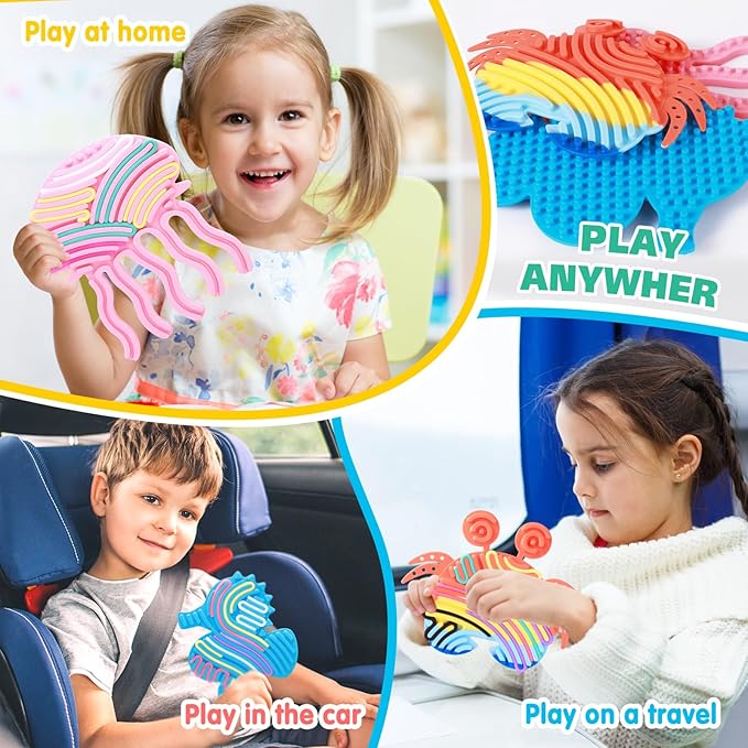 1Pcs Crabs Sensory Activity Board, Fidget Sensory Toys for Kids Adults, Duble Sided Design Busy Board for Fine Motor Skill, Calm Down Fidget Toy for Stress Relief, Calming, Focus, ADHD and Autism