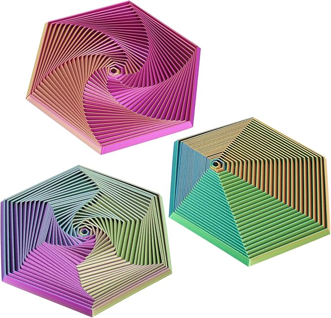 Fractal Fidget Hexagon, 3D Printed Hexagonal Toys,Hexagon Fidget Toy，Infinity Cube Fidget Toy 3D Printed Anxiety Toys for Stress Relief and Desk Fidgeting(5.75in)-(A+B+C)