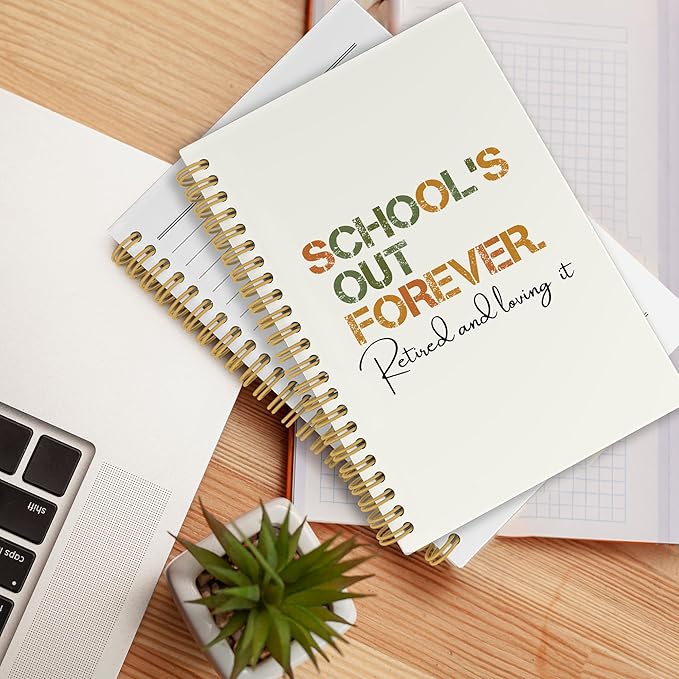 CUANFDDSF Teacher Retirement Gifts Notebook, Retirement Gift for Women Men Journal Notebooks for Note Taking,Writing Pads， Teacher Appreciation Gifts Hardcover Spiral Notebook 5.5x8.3 Inch