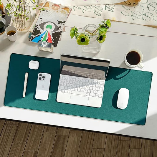 Waterproof Large Gaming Mouse Pad with Durable Stitched Edges, Non-Slip Rubber Base, Grainy Jacquard Mouse Mat Desk Pad for Home Office Gaming, 27.5"*11.8"*0.12", Green