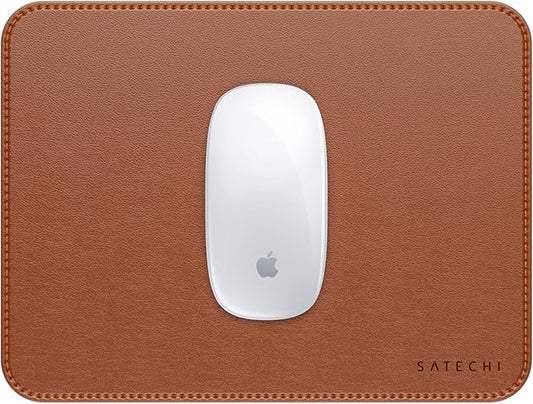 Satechi Vegan-Leather Mouse Pad, Ergonomic, Reversible, Scratch and Water Resistant, Easy to Clean, for Office and Home, 9.8" x 7.5" x 0.14" - Brown
