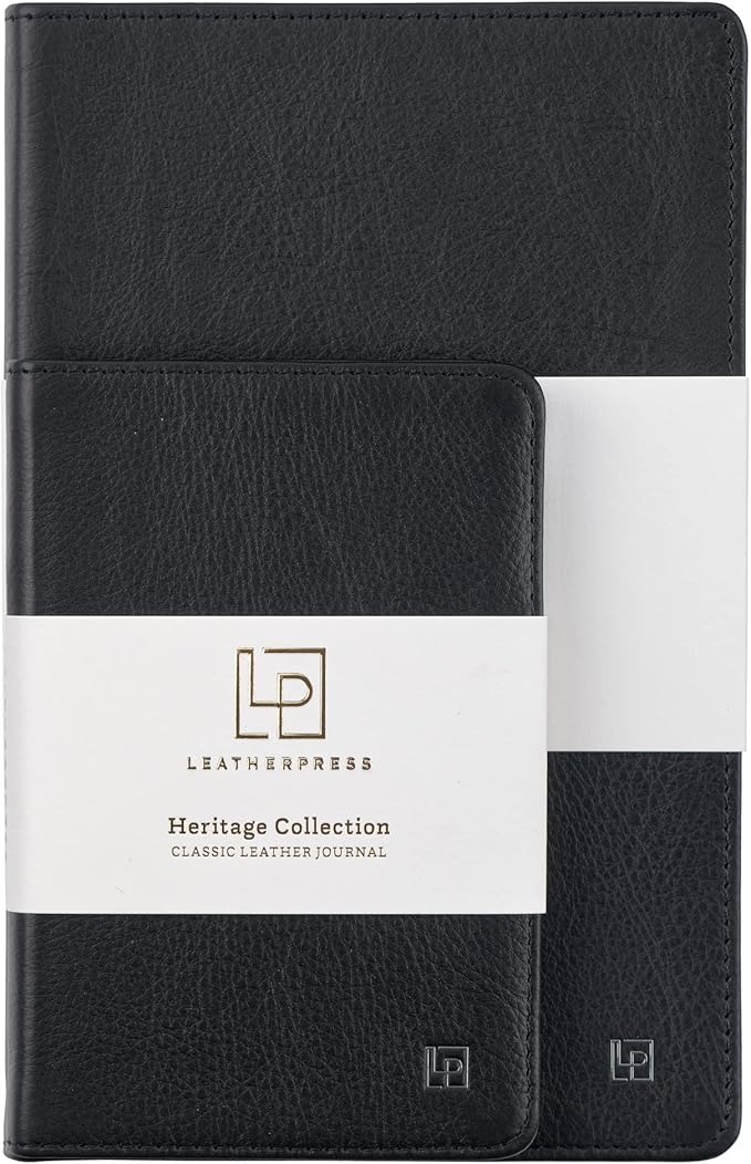 Classic Leather Notebook Writing Journal, Softcover, Narrow Ruled, Table of Contents and Numbered Pages