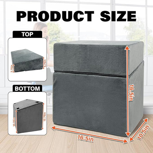 Adjustable Foot Rest Under Desk with 3 Adjustable Heights & High-Density Foam – Ergonomic Footrest for Office, Home, Travel & Airplane, Removable Washable Cover for Back Pain Relief & Posture Support