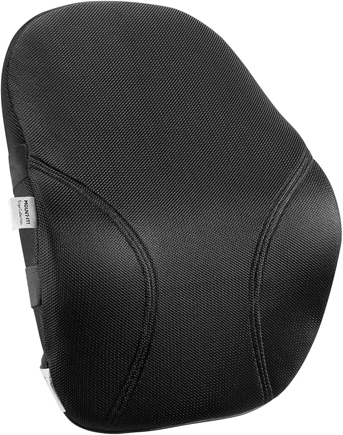 Mount-It! Office Chair Cushion, Lumbar Support Pillow for Office Chair, Back Support Pillow for Desk Chair, Gaming, Home or Car with Memory Foam Filling, Relief Back Pain Improve Posture, Black Large