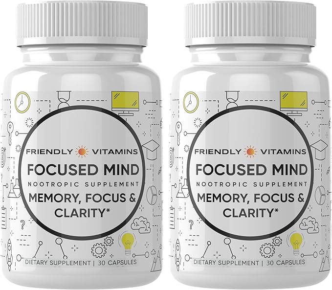 Focused Mind – Daily Brain Supplement for Memory and Focus Support | Nootropic for Concentration, Mental Clarity, and Brain Energy | Cognitive Supplement for Work, School, or Everyday Demands